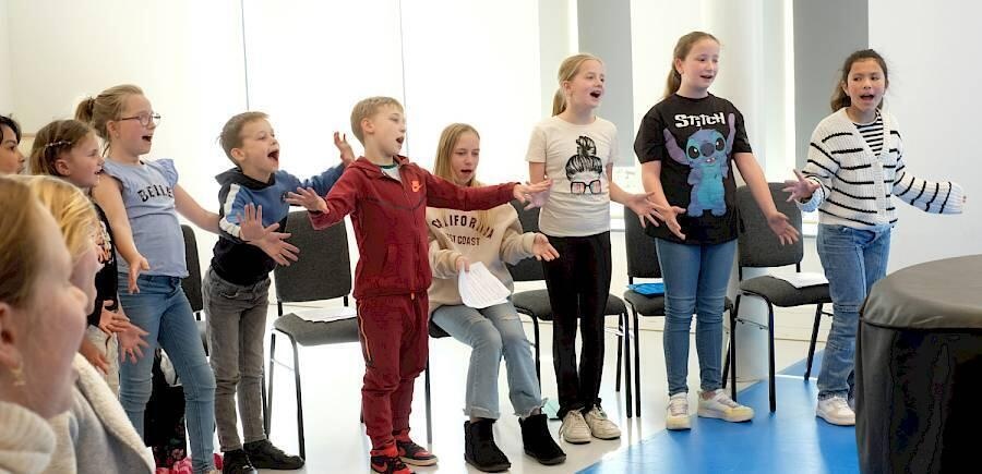 Muziekles in groepen